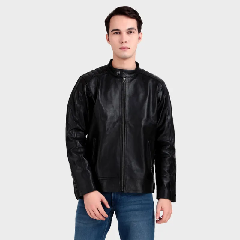 Premium Men’s Black Leather Jacket sold by Classy Leather Bags