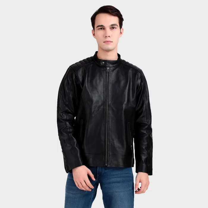 Premium Men’s Black Leather Jacket sold by Classy Leather Bags