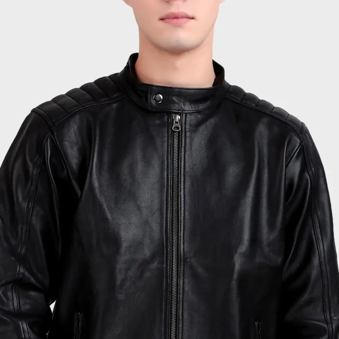 Premium Men’s Black Leather Jacket sold by Classy Leather Bags product image thumbnail 5