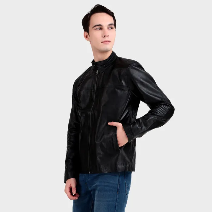 Bomber Black Leather Jacket sold by Classy Leather Bags product image thumbnail 5