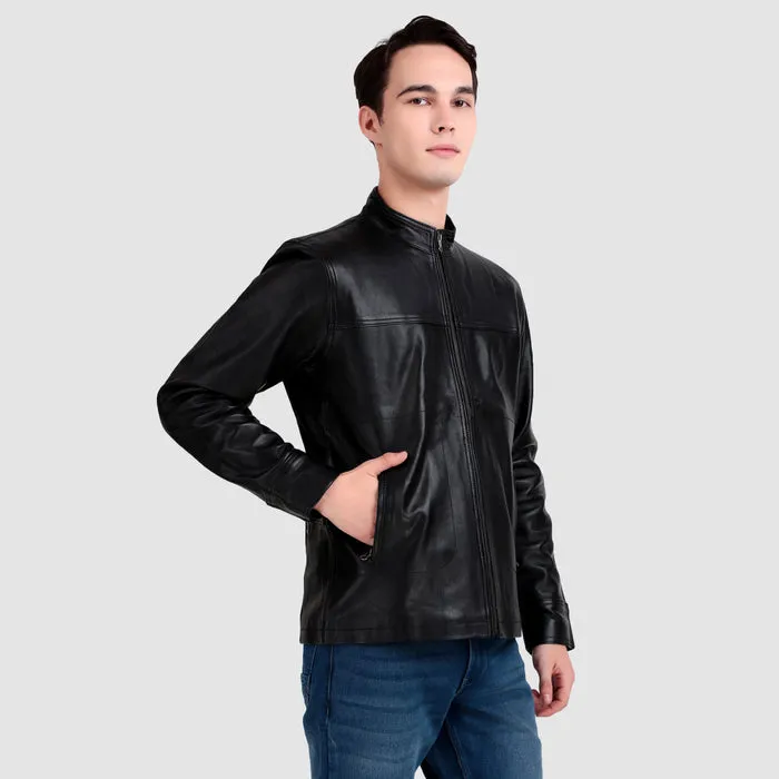 Midnight Rider Black Leather Jacket sold by Classy Leather Bags product image thumbnail 2