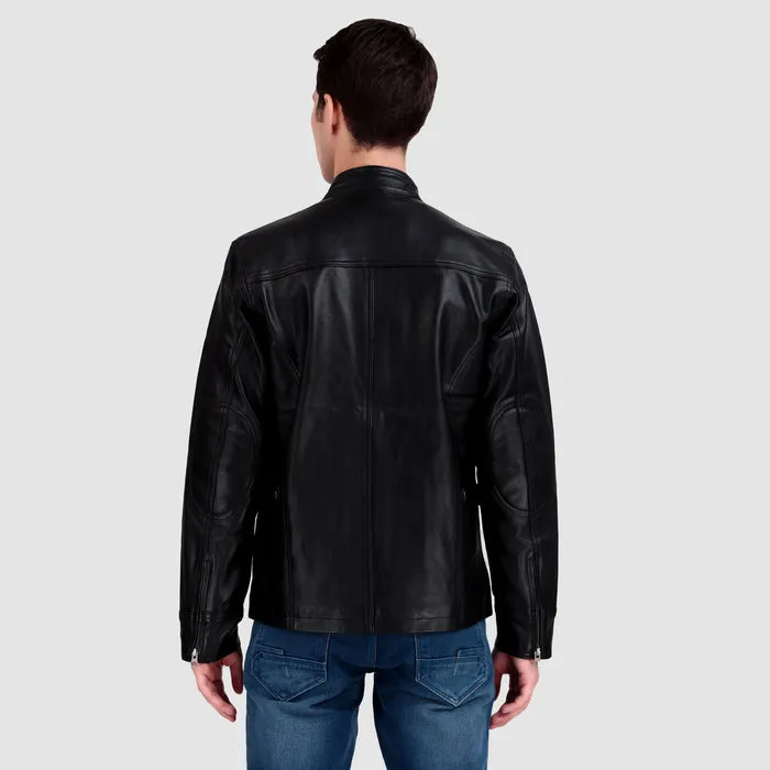 Midnight Rider Black Leather Jacket sold by Classy Leather Bags product image thumbnail 5