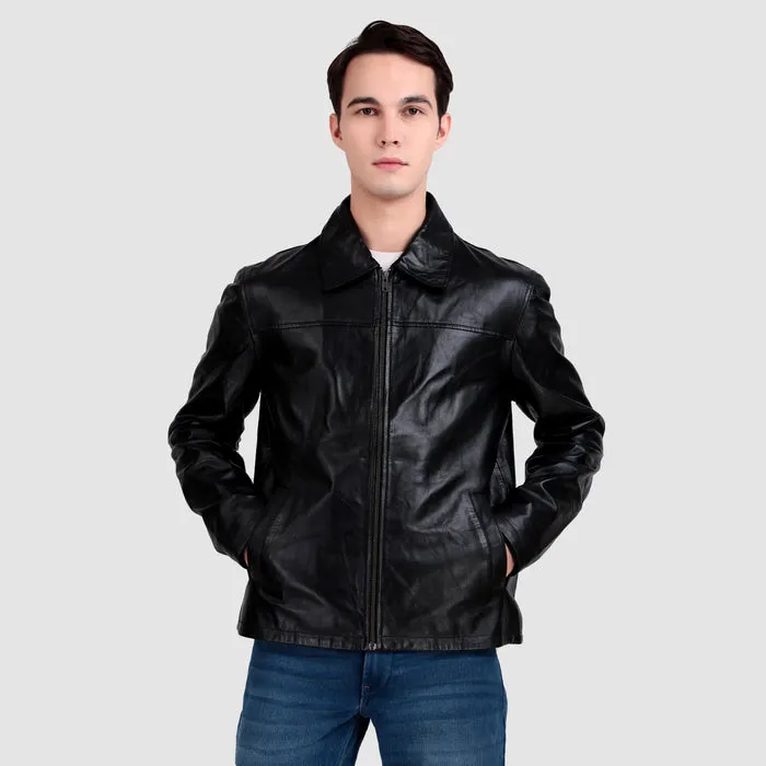 Formal Black Leather Coller Jackets Men sold by Classy Leather Bags
