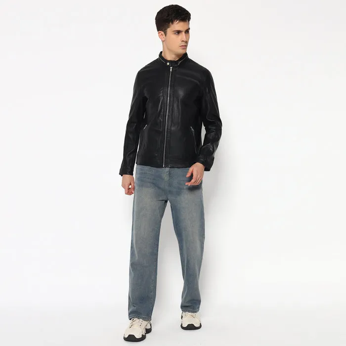 Stylish Men’s Black Bomber Leather Jacket sold by Classy Leather Bags product image thumbnail 2