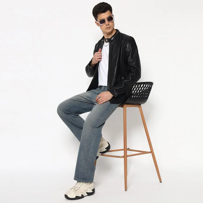 Stylish Men’s Black Bomber Leather Jacket sold by Classy Leather Bags product image thumbnail 5