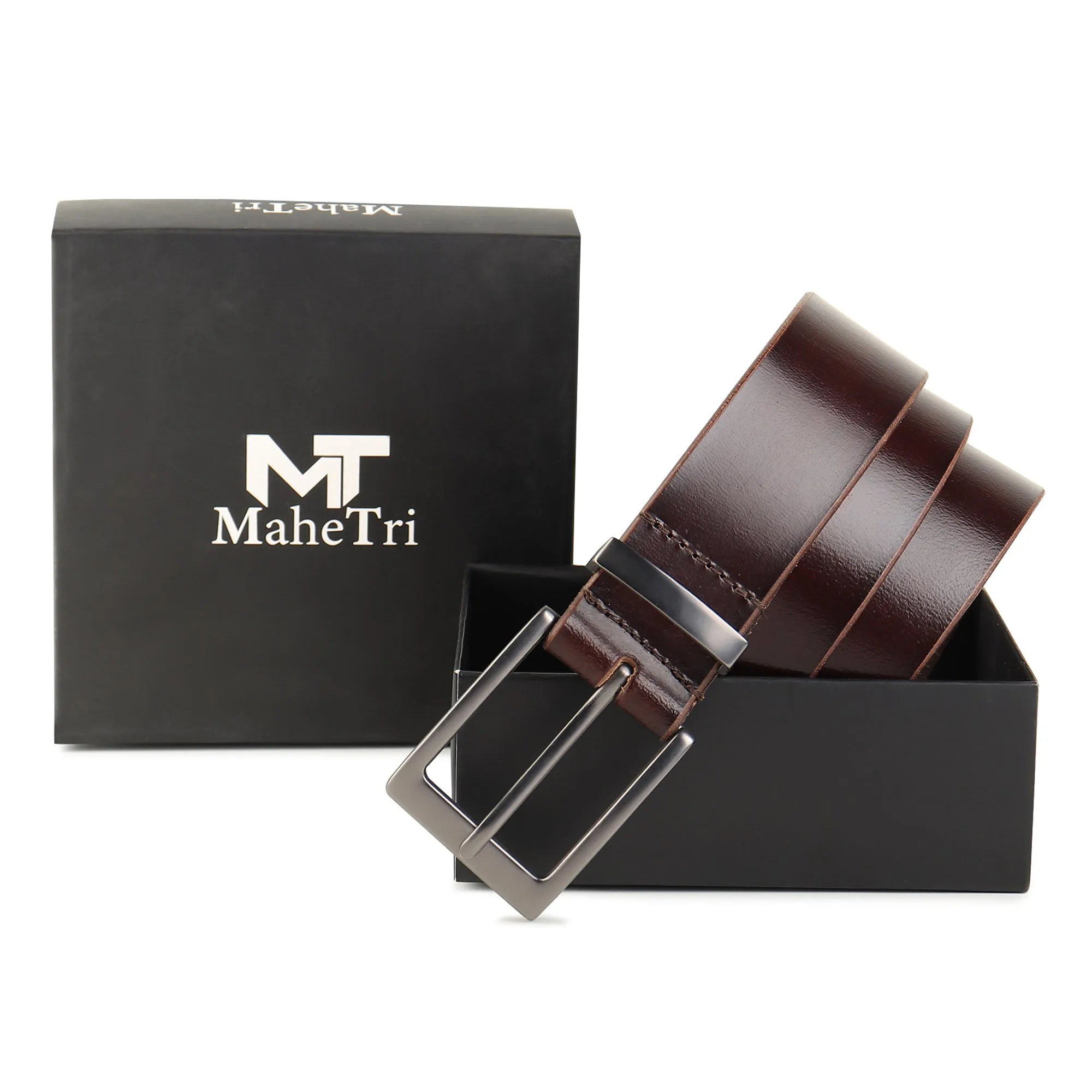 Classic Merlot Slim Leather Belt sold by Classy Leather Bags product image thumbnail 2