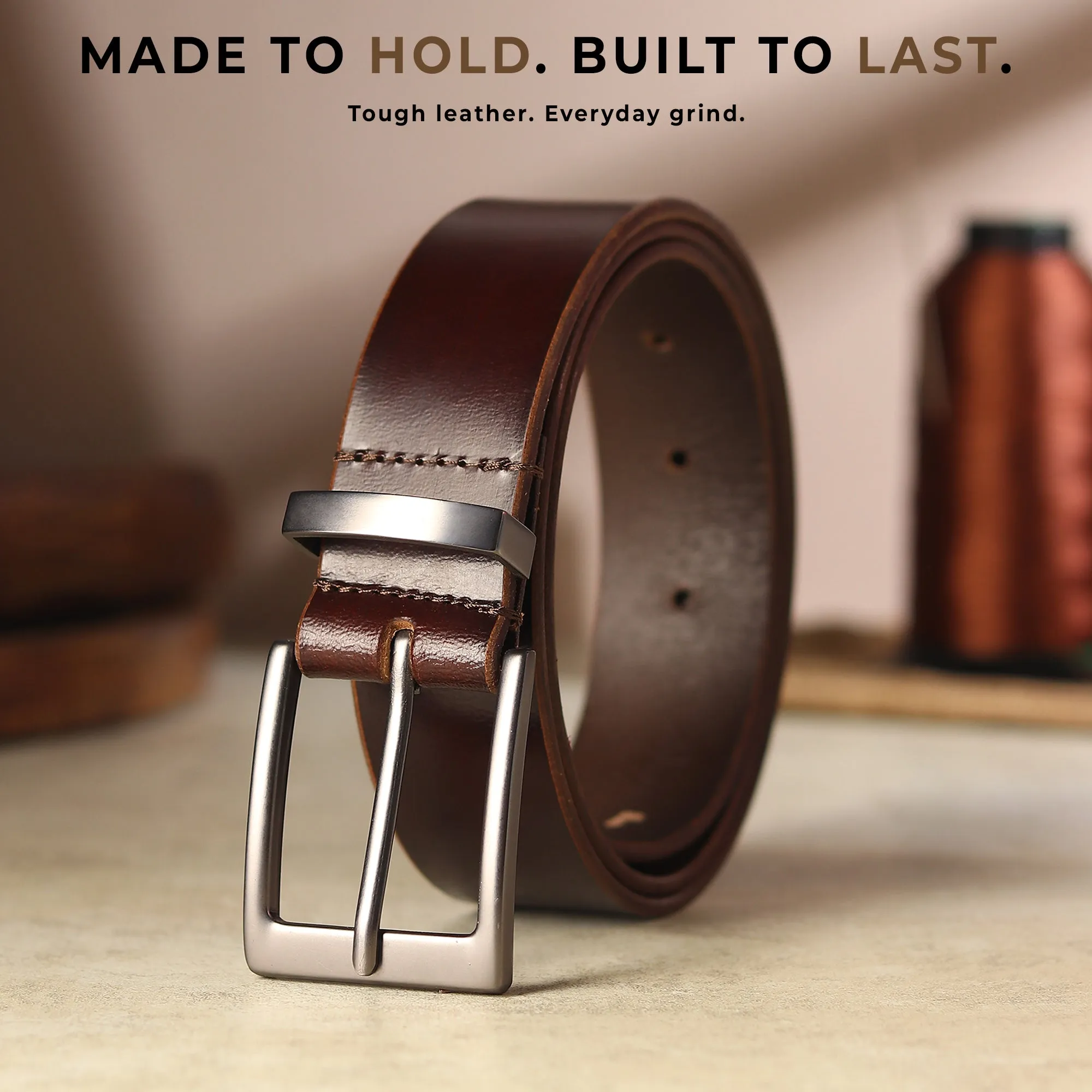 Classic Merlot Slim Leather Belt sold by Classy Leather Bags product image thumbnail 3