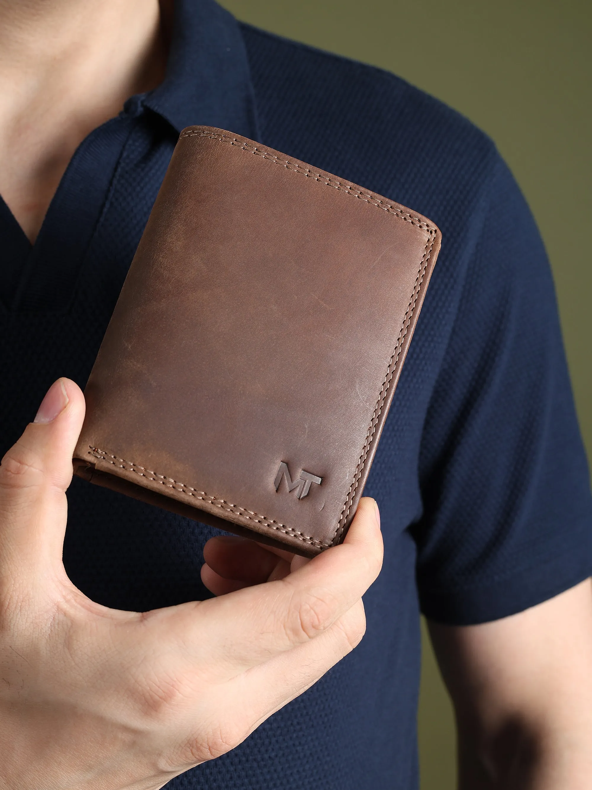 Buffalo Leather Men's Wallet - Vertical sold by Classy Leather Bags product image thumbnail 3