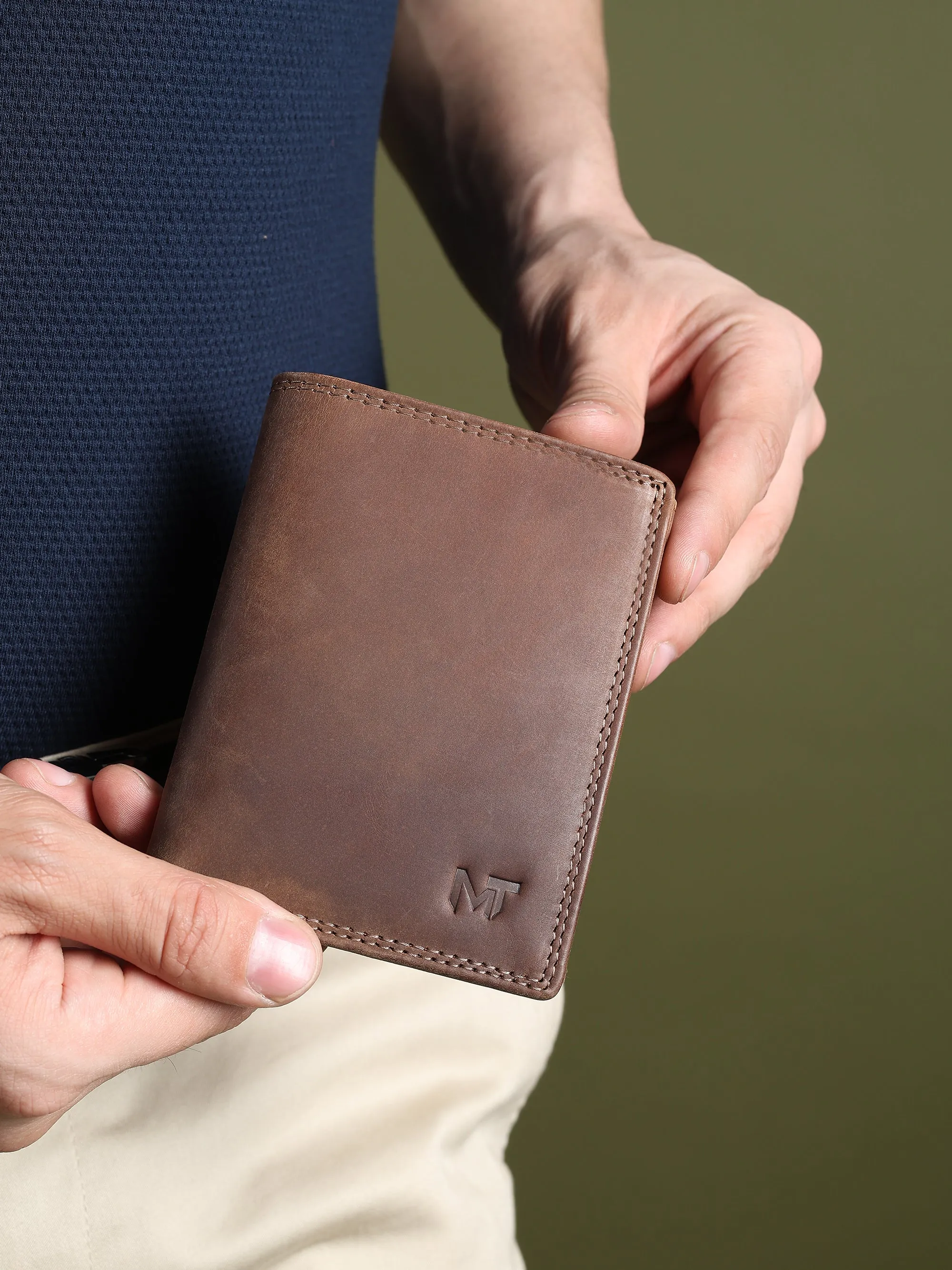 Buffalo Leather Men's Wallet - Vertical sold by Classy Leather Bags product image thumbnail 4