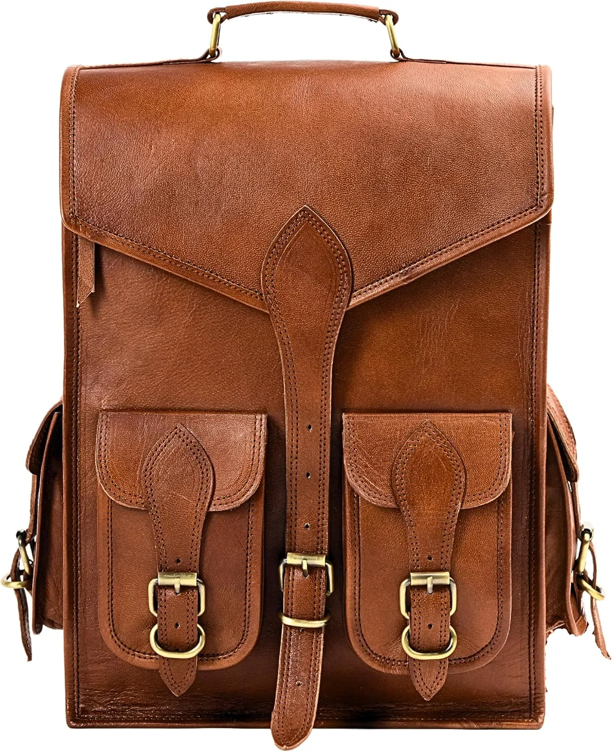 Vintage Leather Backpack Rucksack sold by Classy Leather Bags