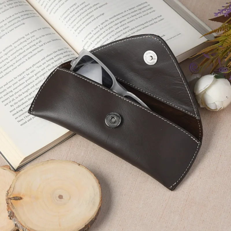 Brown Guard Leather Sunglass Case sold by Classy Leather Bags
