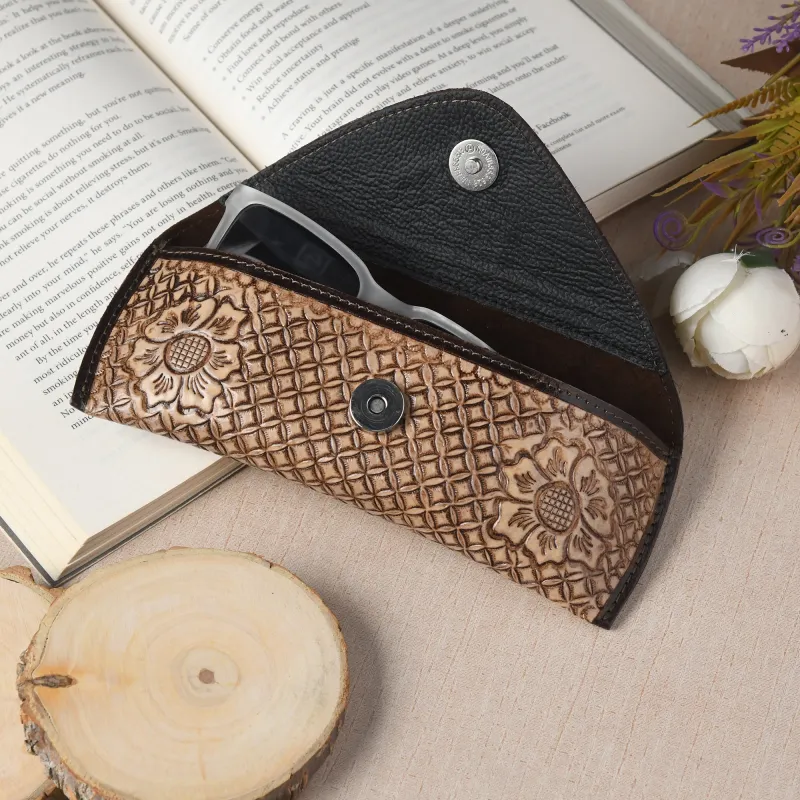 Vintage Floral Sunglass Case sold by Classy Leather Bags