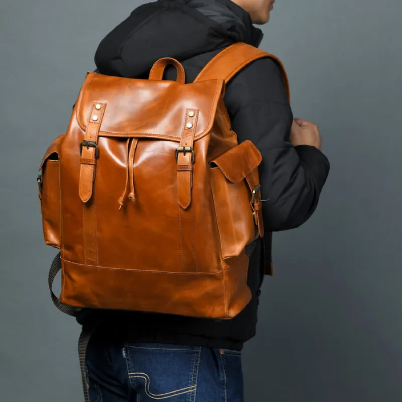 Earthen Leather Laptop Backpack, Luxury Leather made by Classy Leather Bags