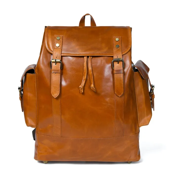 Earthen Leather Laptop Backpack, Luxury Leather sold by Classy Leather Bags product image thumbnail 2