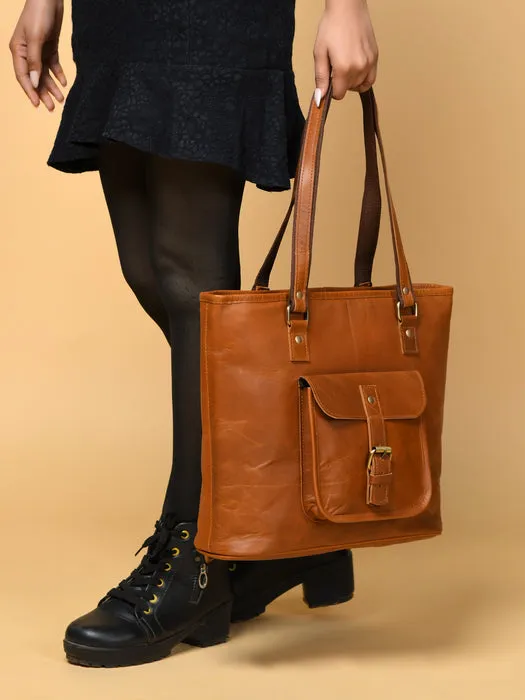 Classic Chic Genuine Leather Tote sold by Classy Leather Bags product image thumbnail 4