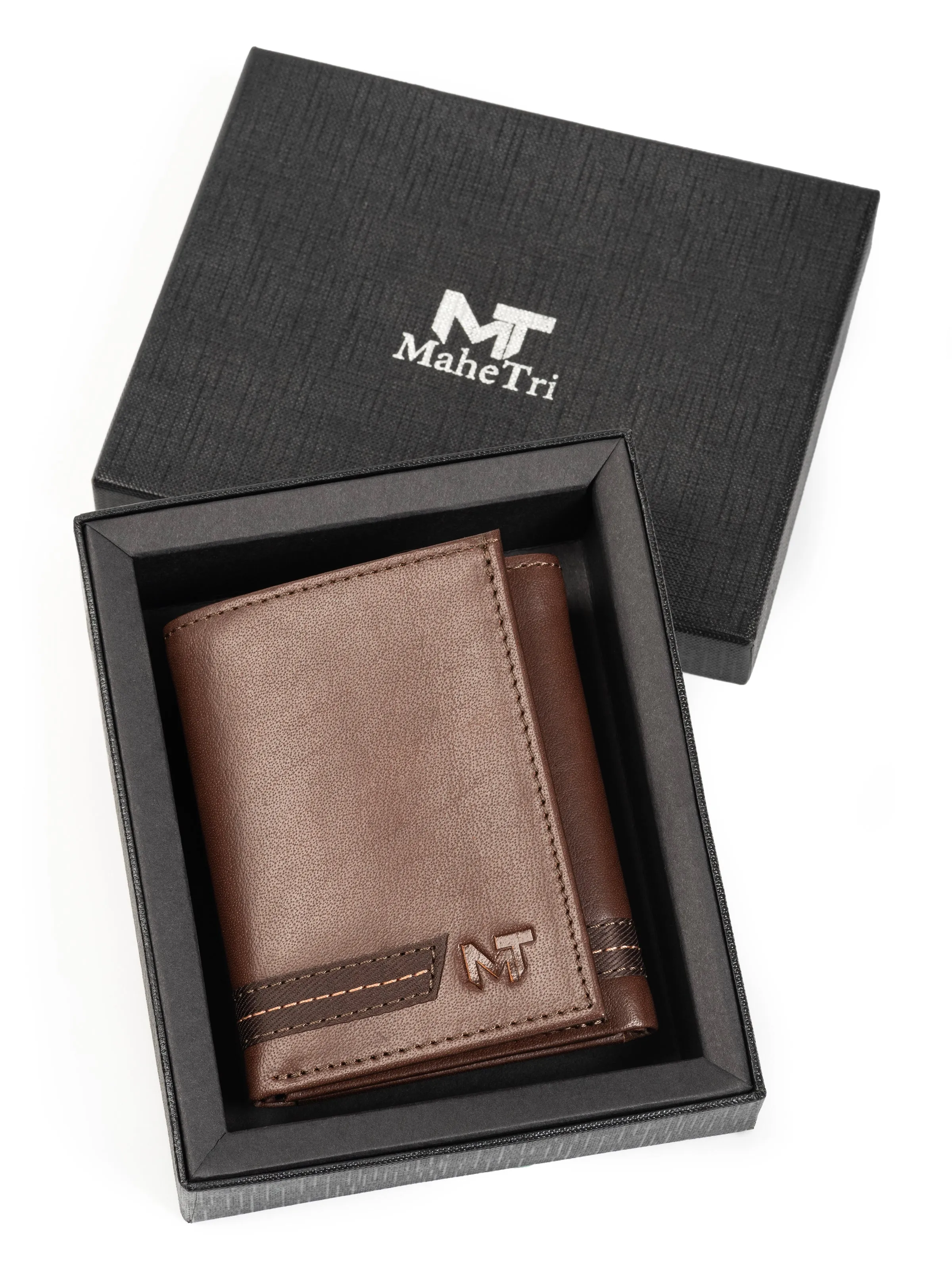 SleekCut Tri-Fold Wallet - Brown sold by Classy Leather Bags product image thumbnail 2