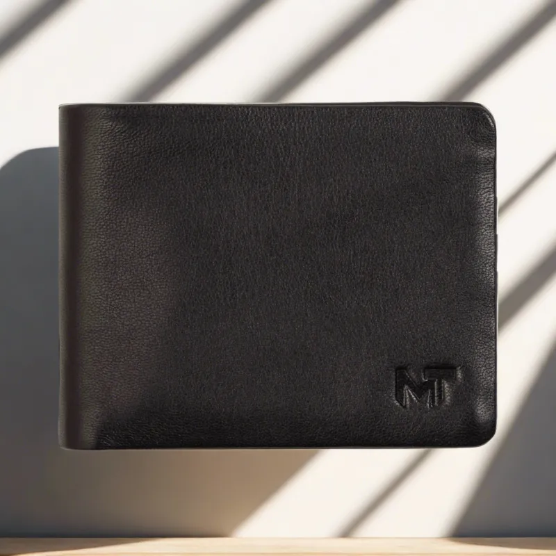 Black Duke Bifold Wallet made by Classy Leather Bags
