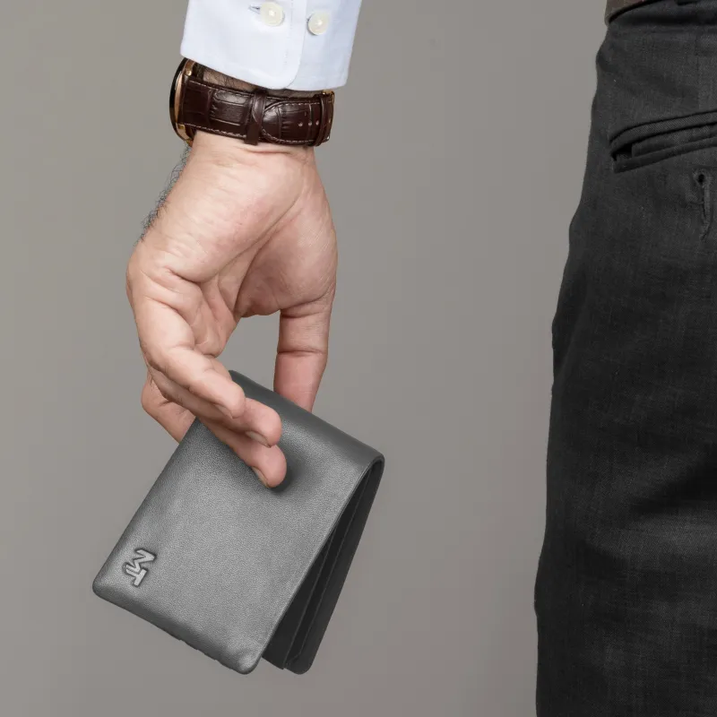 Gray Kodiak Bifold Wallet sold by Classy Leather Bags