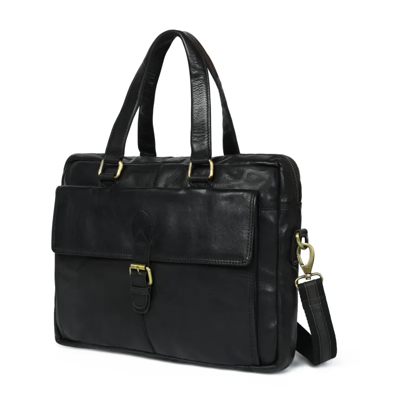 The Modern Briefcase Black sold by Classy Leather Bags