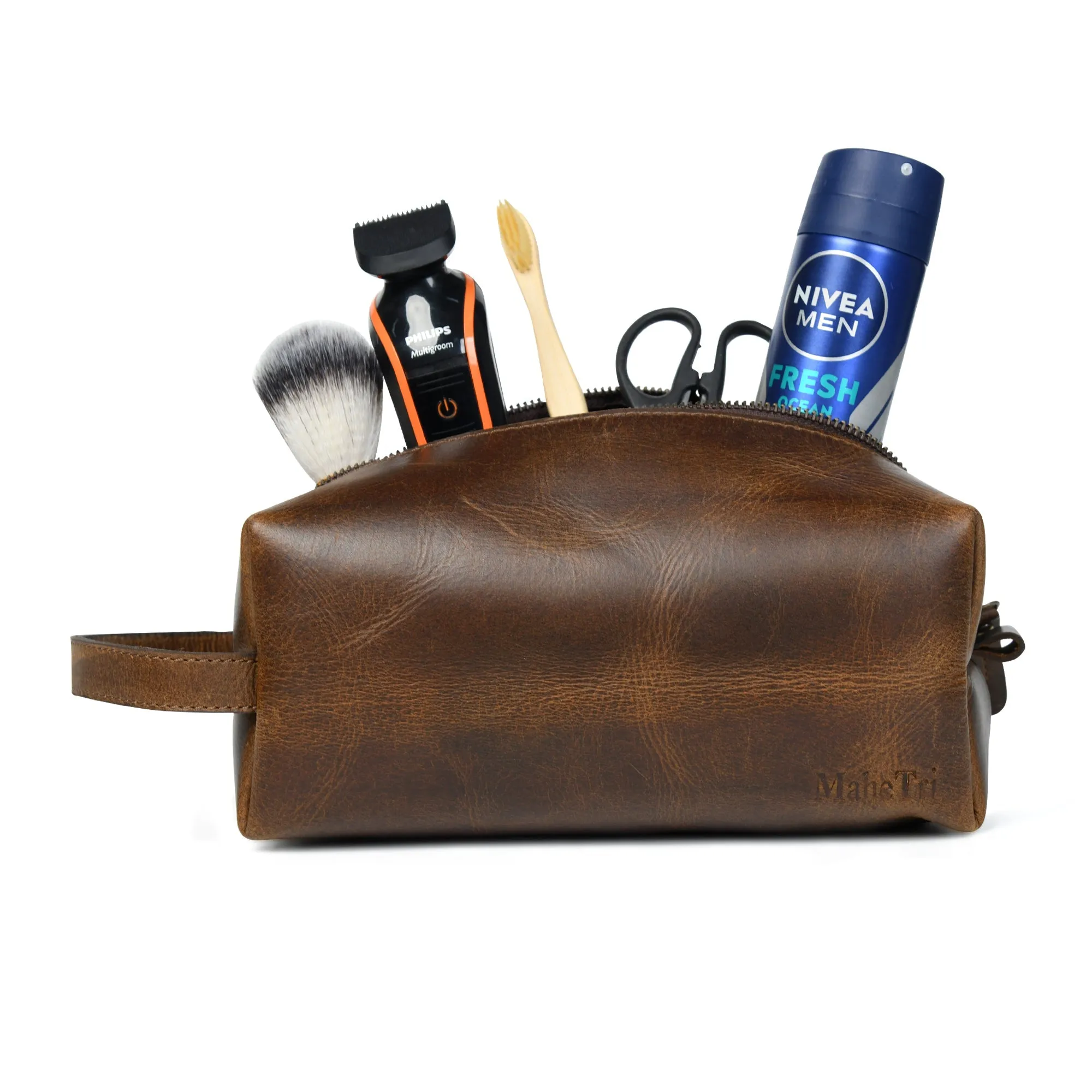 The Cambridge Leather Dopp Kit sold by Classy Leather Bags product image thumbnail 2
