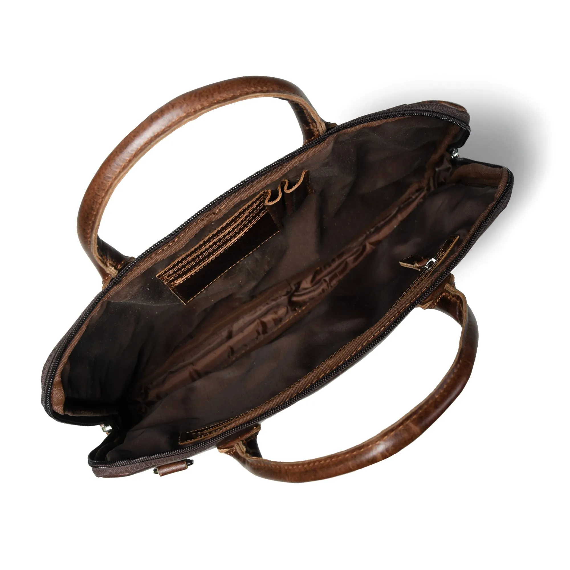 Modernist Leather Laptop Bag- Brown sold by Classy Leather Bags product image thumbnail 4
