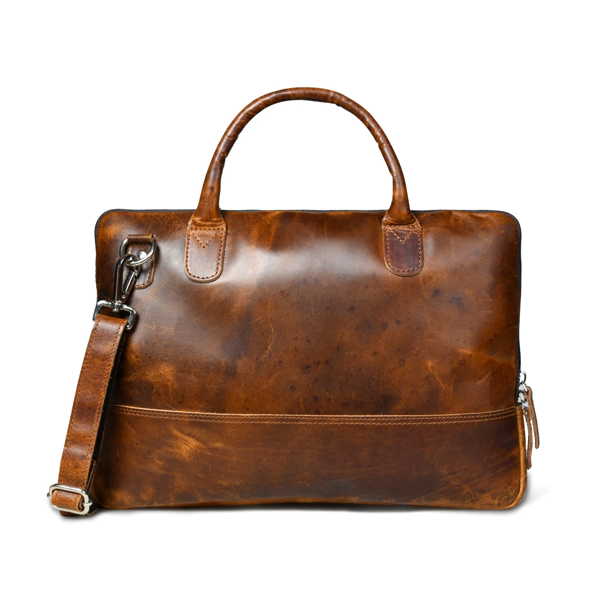 Modernist Leather Laptop Bag- Brown sold by Classy Leather Bags product image thumbnail 5