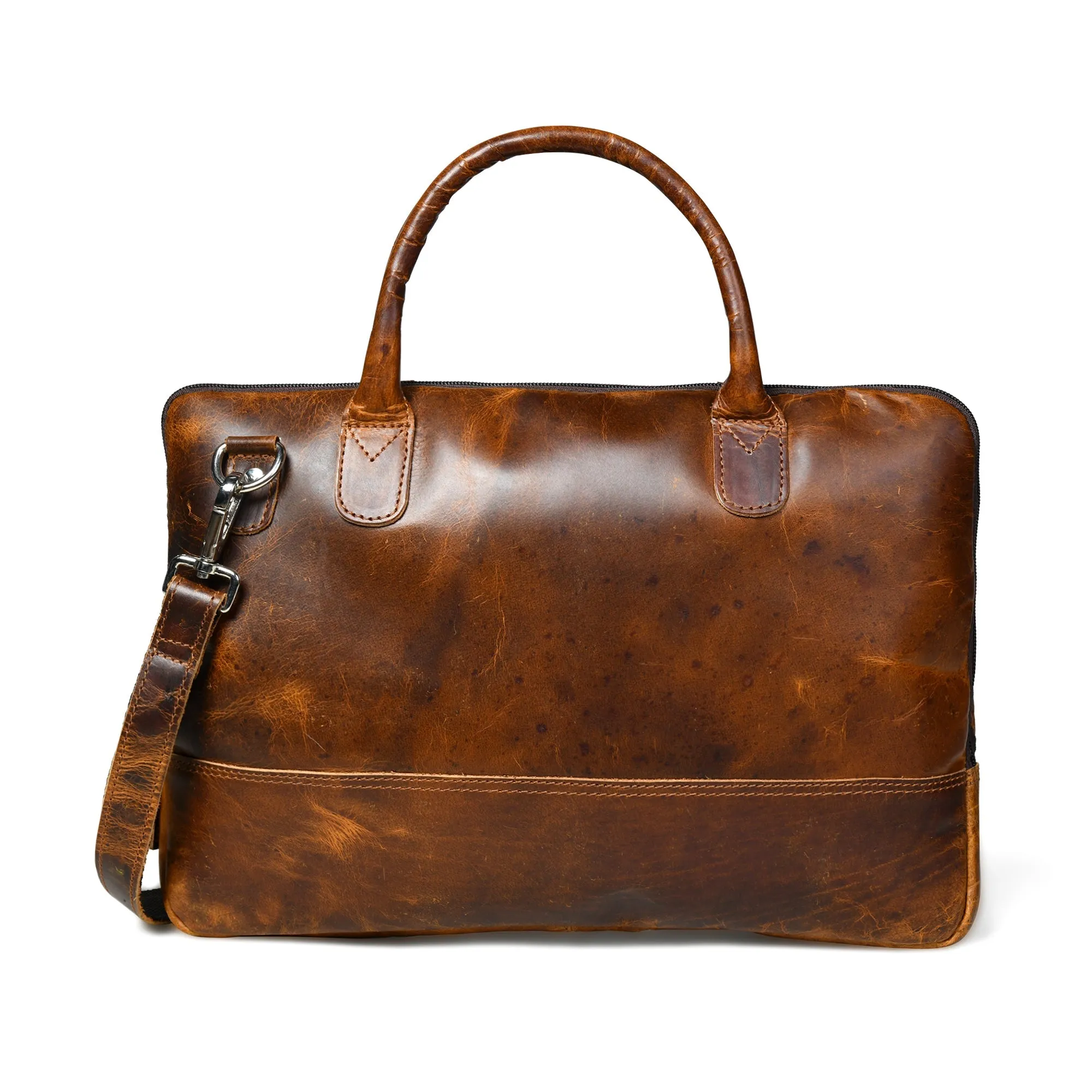 Modernist Leather Laptop Bag- Brown sold by Classy Leather Bags product image thumbnail 2