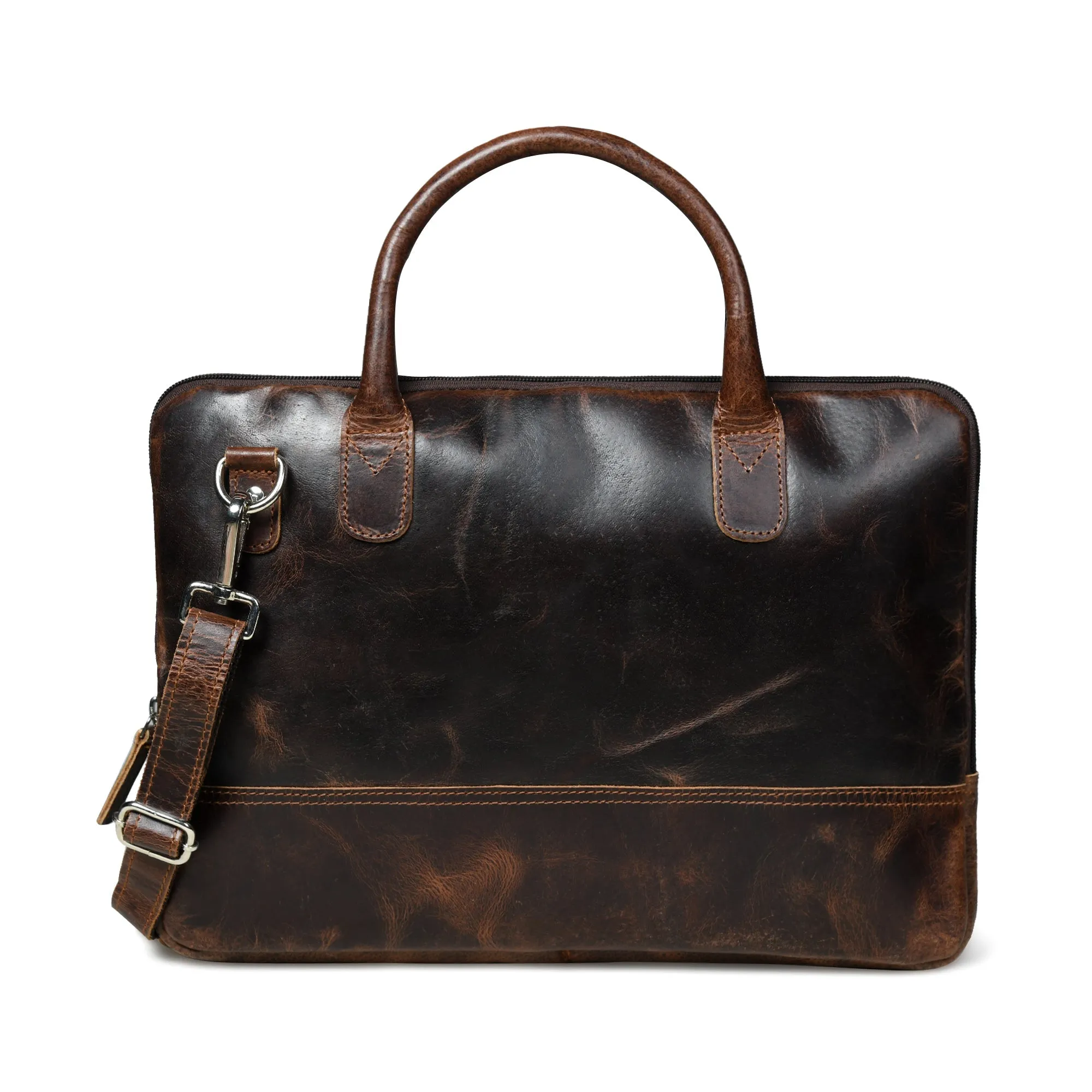 Modernist Leather Laptop Bag-Dark Brown sold by Classy Leather Bags product image thumbnail 2