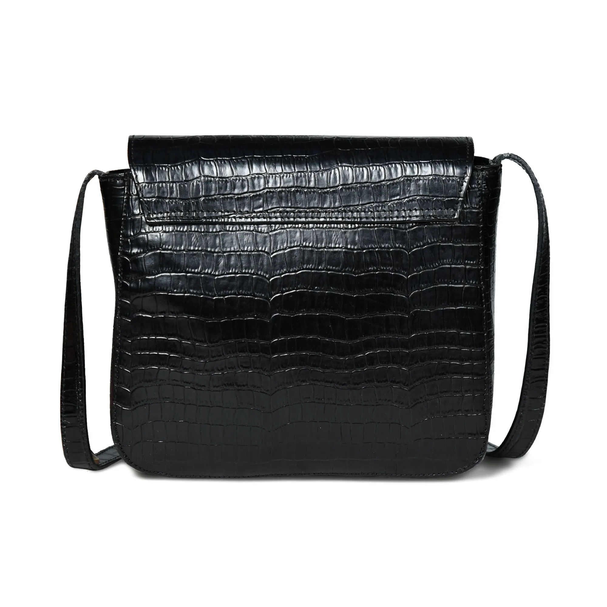 Diva Black Croco Sling Bag sold by Classy Leather Bags product image thumbnail 4