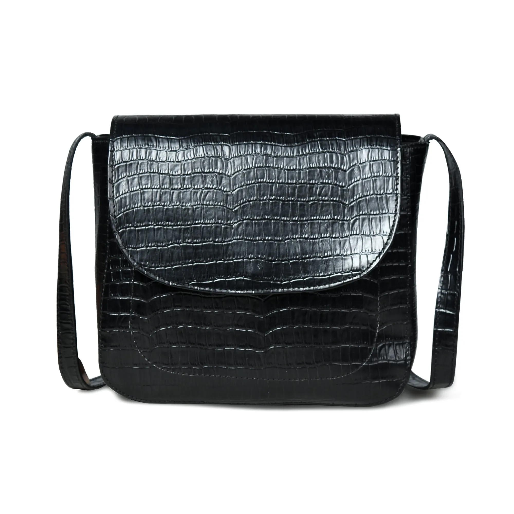 Diva Black Croco Sling Bag sold by Classy Leather Bags product image thumbnail 2