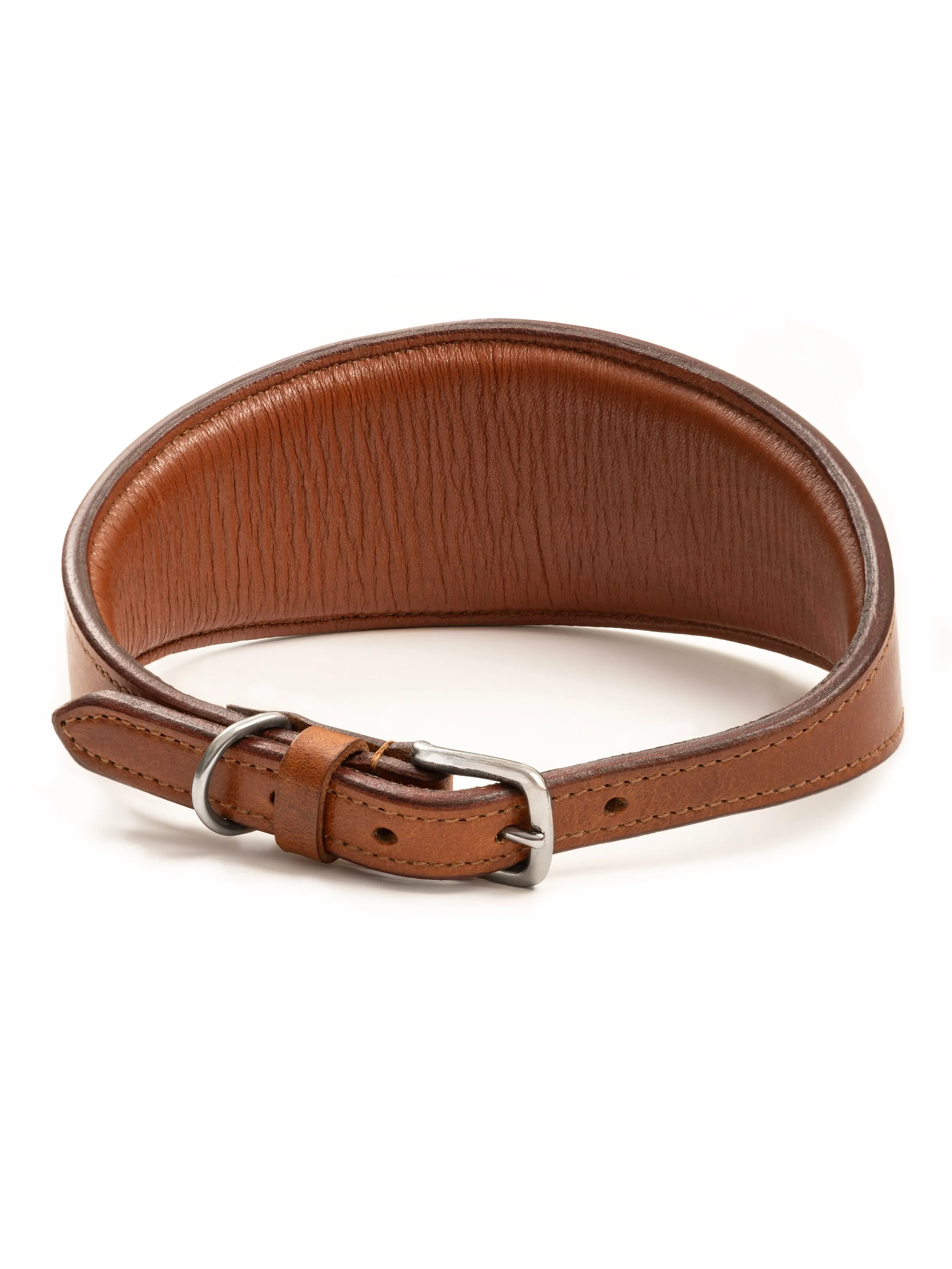 Oval Leather Dog Collar - Tan sold by Classy Leather Bags