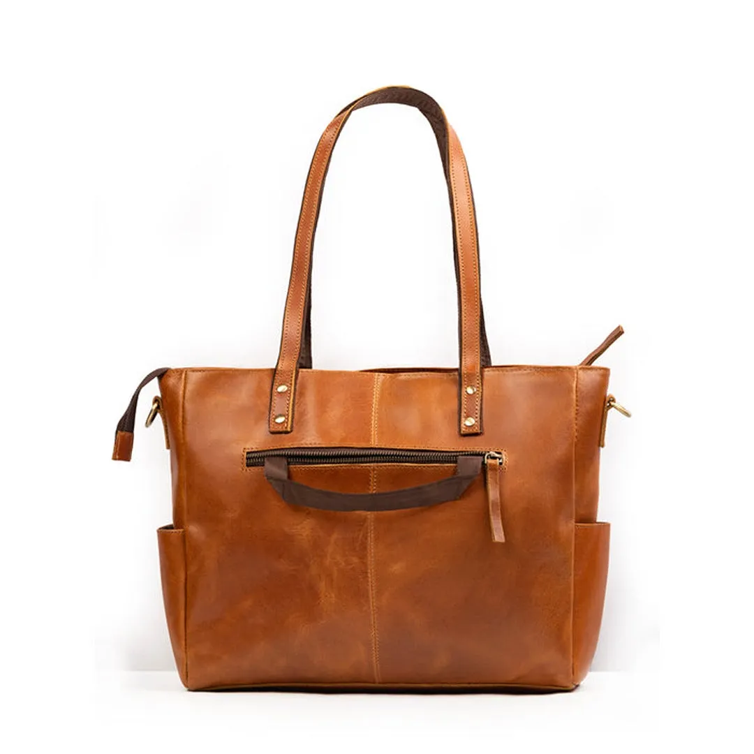 Luxury Kodiak Tote - Tan sold by Classy Leather Bags product image thumbnail 3