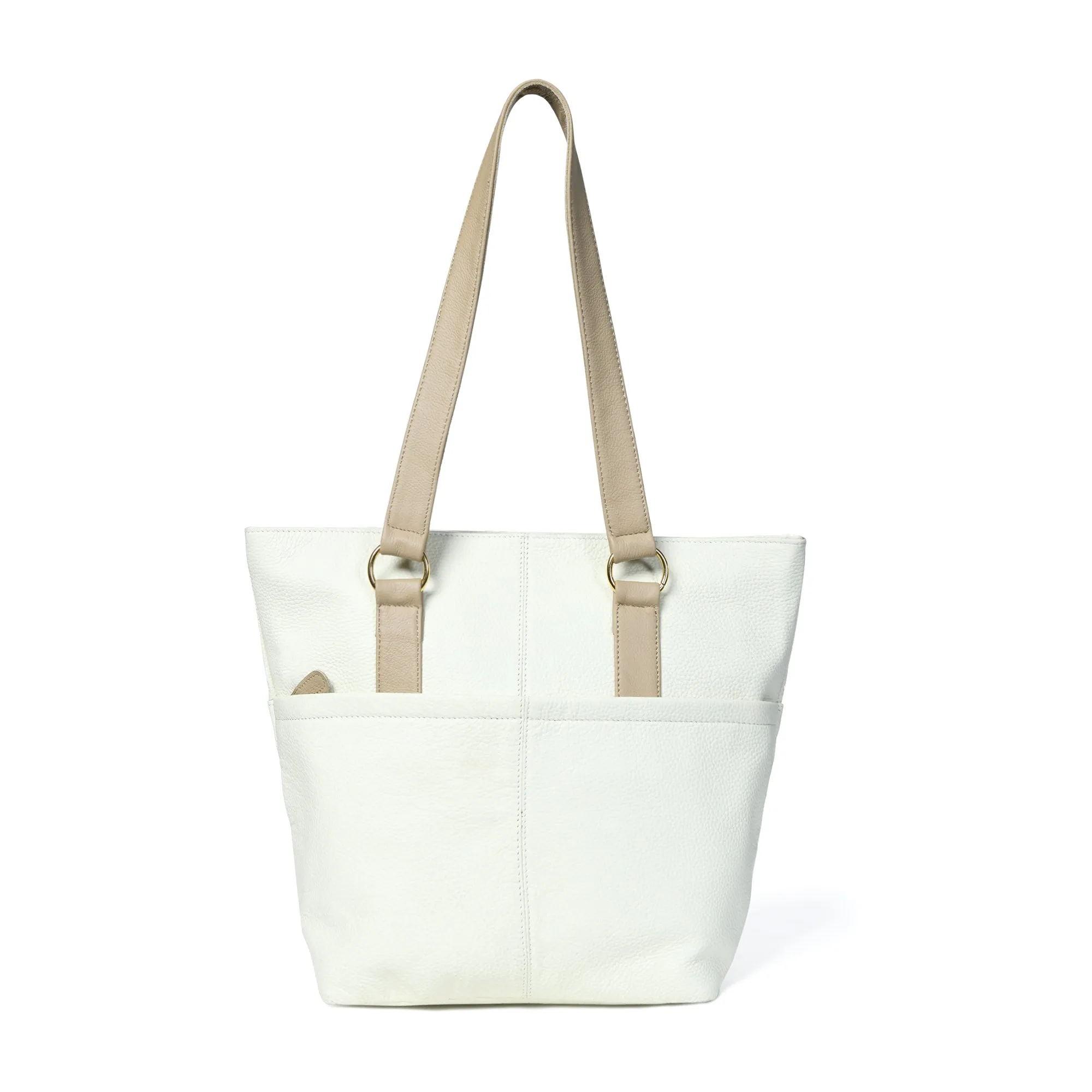 The Ivory Leather Tote sold by Classy Leather Bags