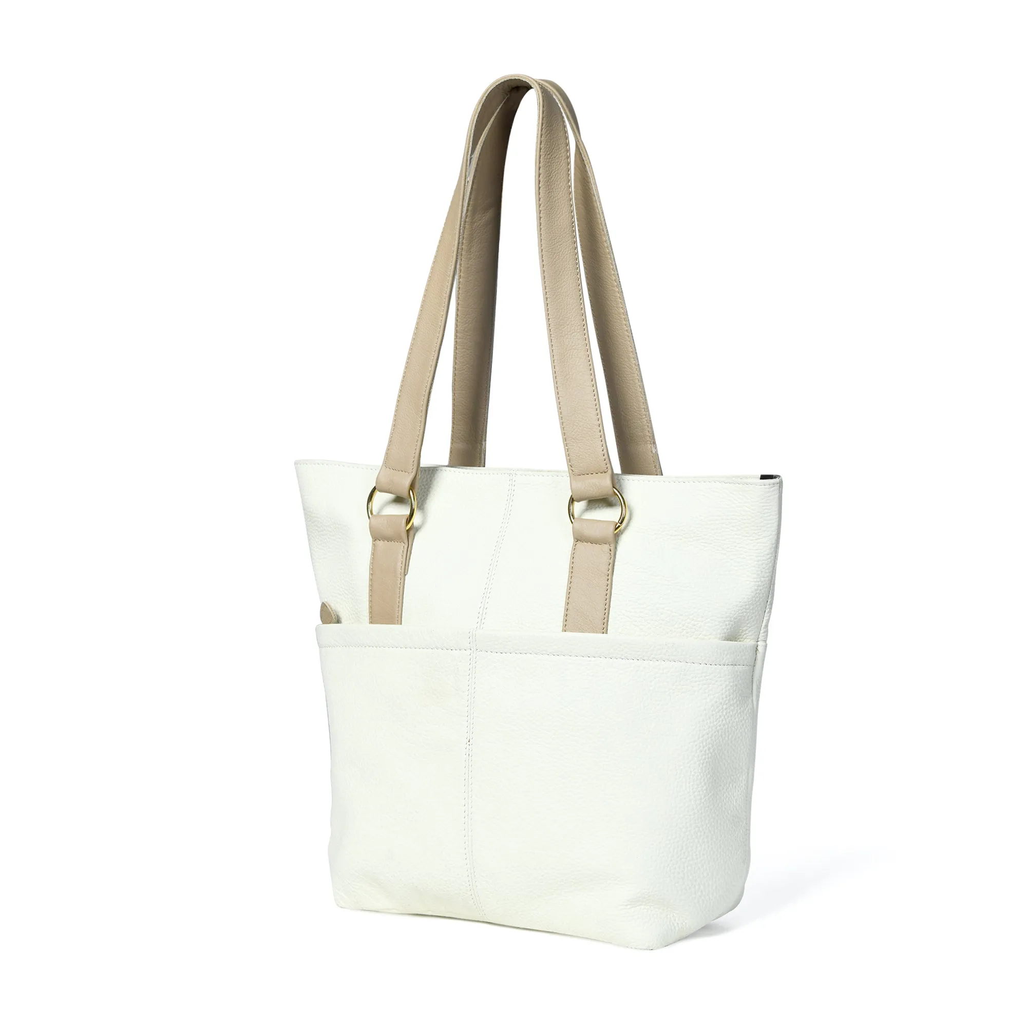 The Ivory Leather Tote sold by Classy Leather Bags product image thumbnail 2