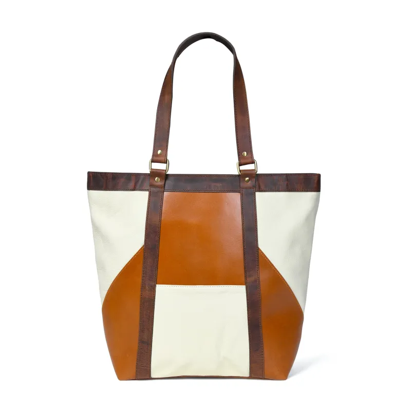 Geometric Design Leather Tote sold by Classy Leather Bags