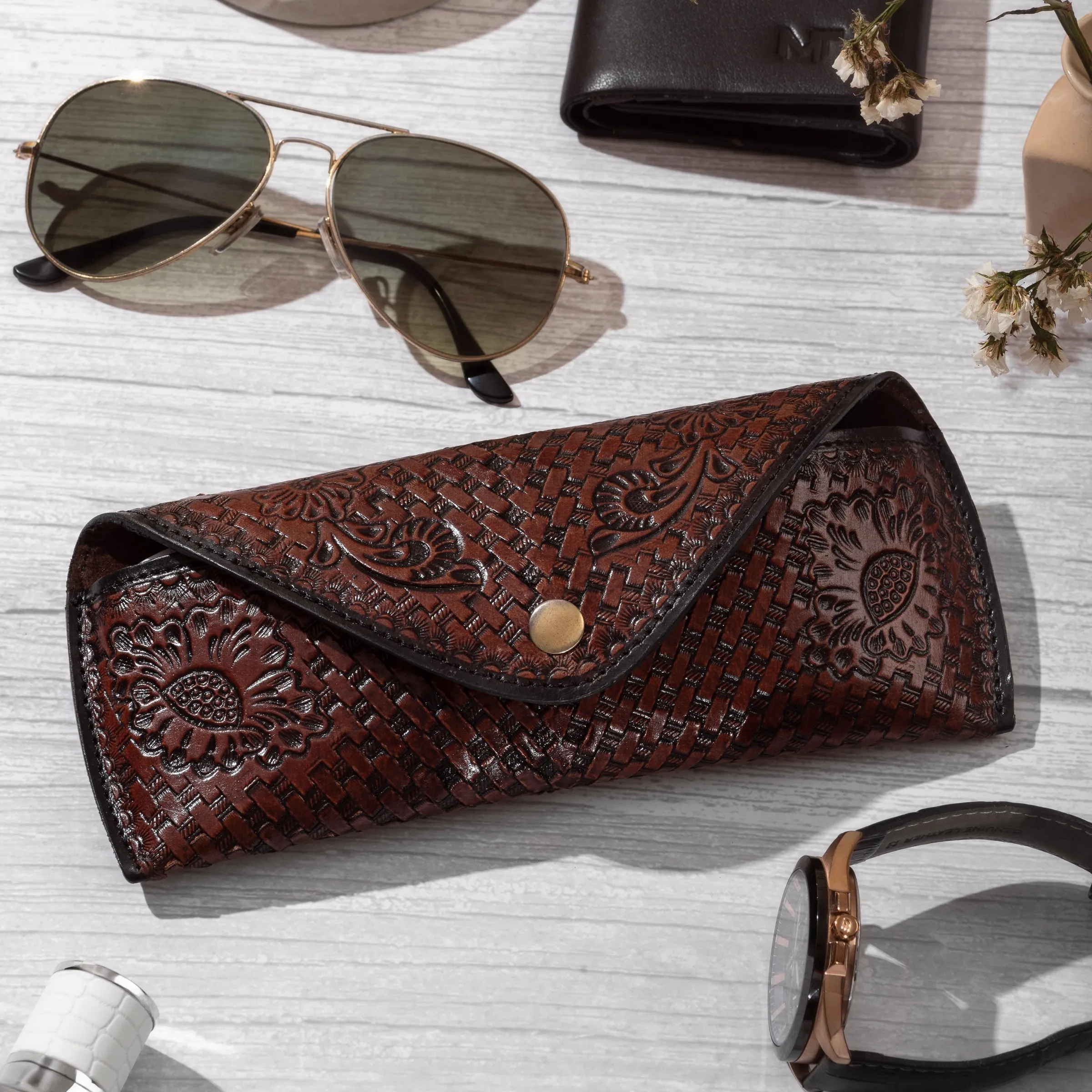 Designer Sunglasses Leather Case sold by Classy Leather Bags