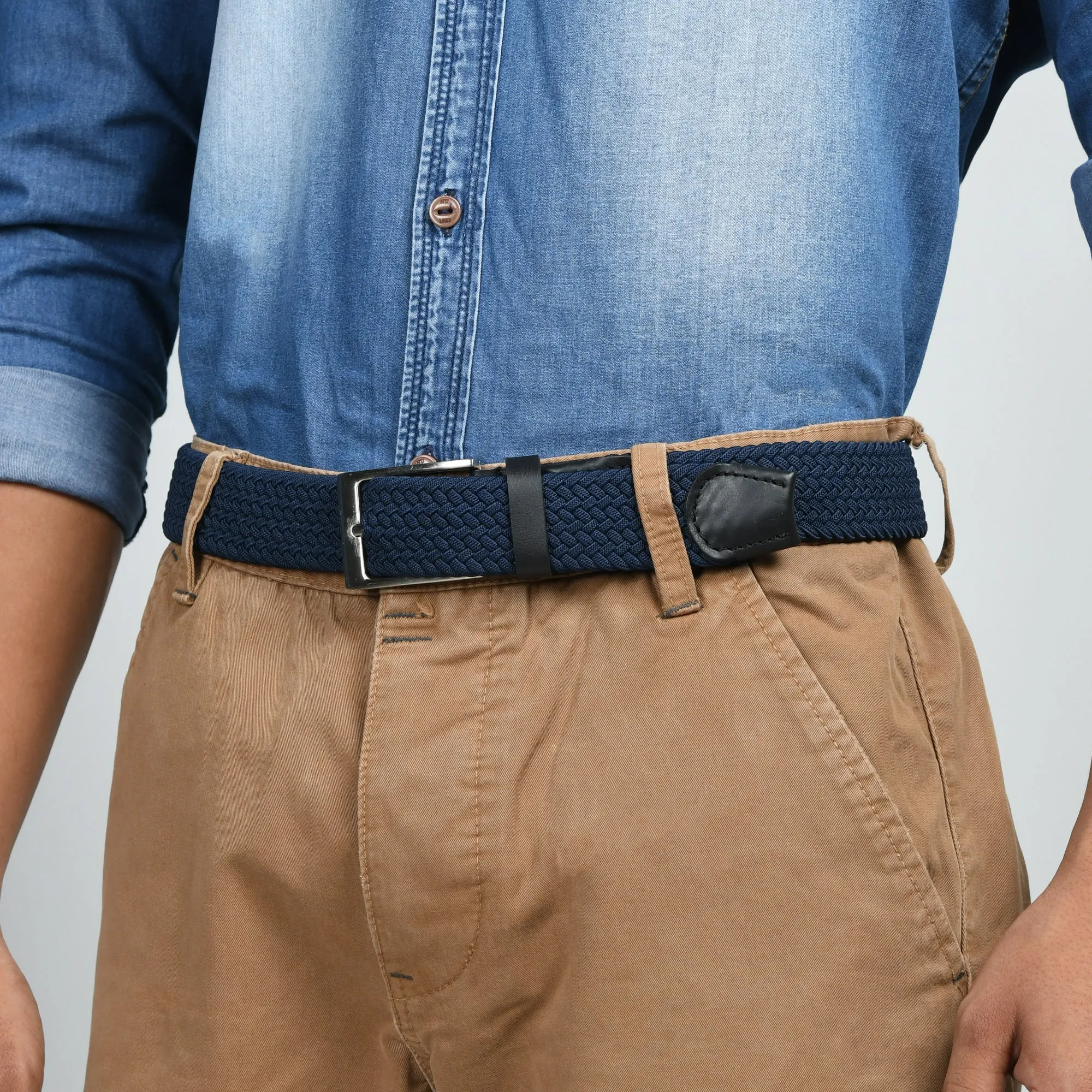 Braided Blue Canvas Belt sold by Classy Leather Bags product image thumbnail 2