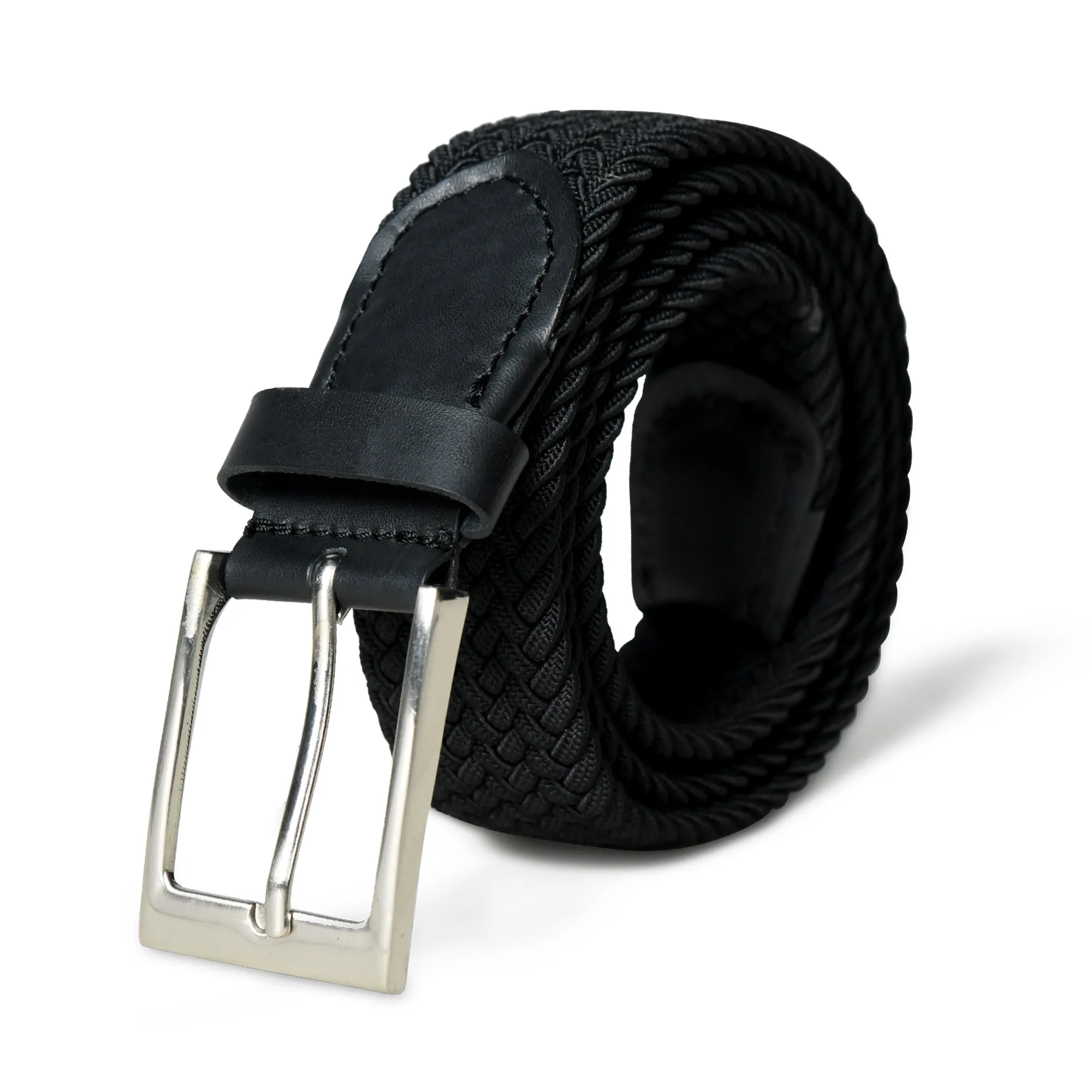 Braided Black Canvas Belt sold by Classy Leather Bags