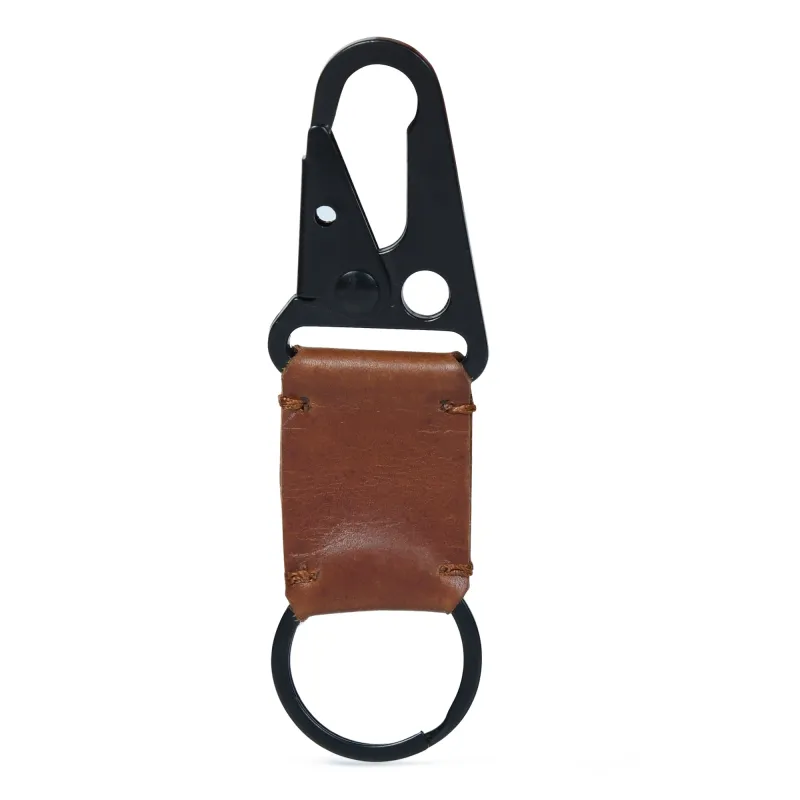 Leather-Metal Key Ring Keychain sold by Classy Leather Bags