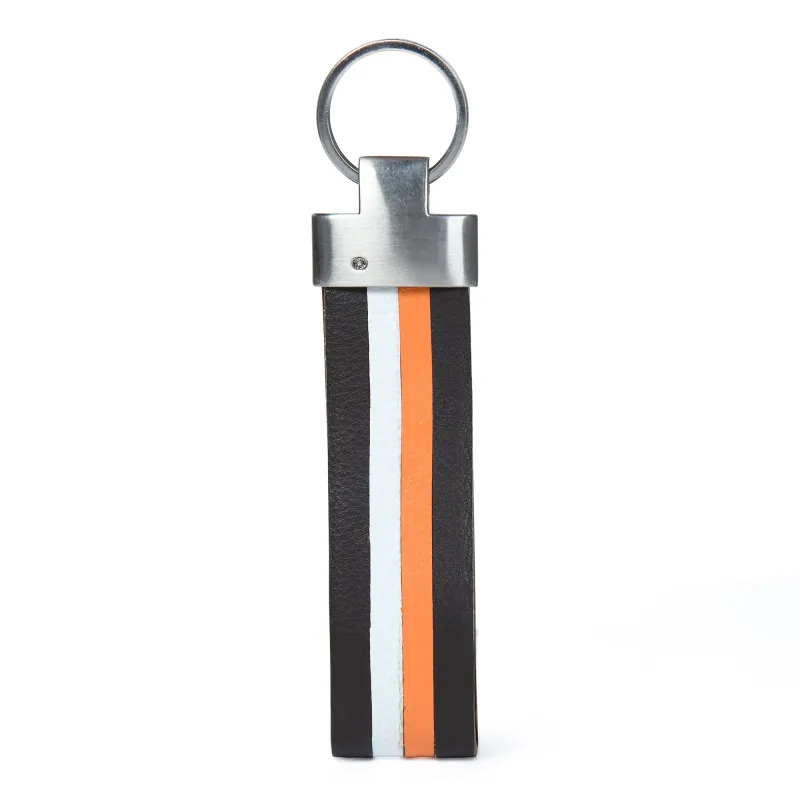 Multi-colored Leather Stripped Keychain sold by Classy Leather Bags