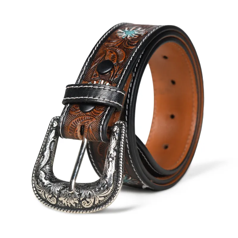 Antique Style Western Leather Belt sold by Classy Leather Bags