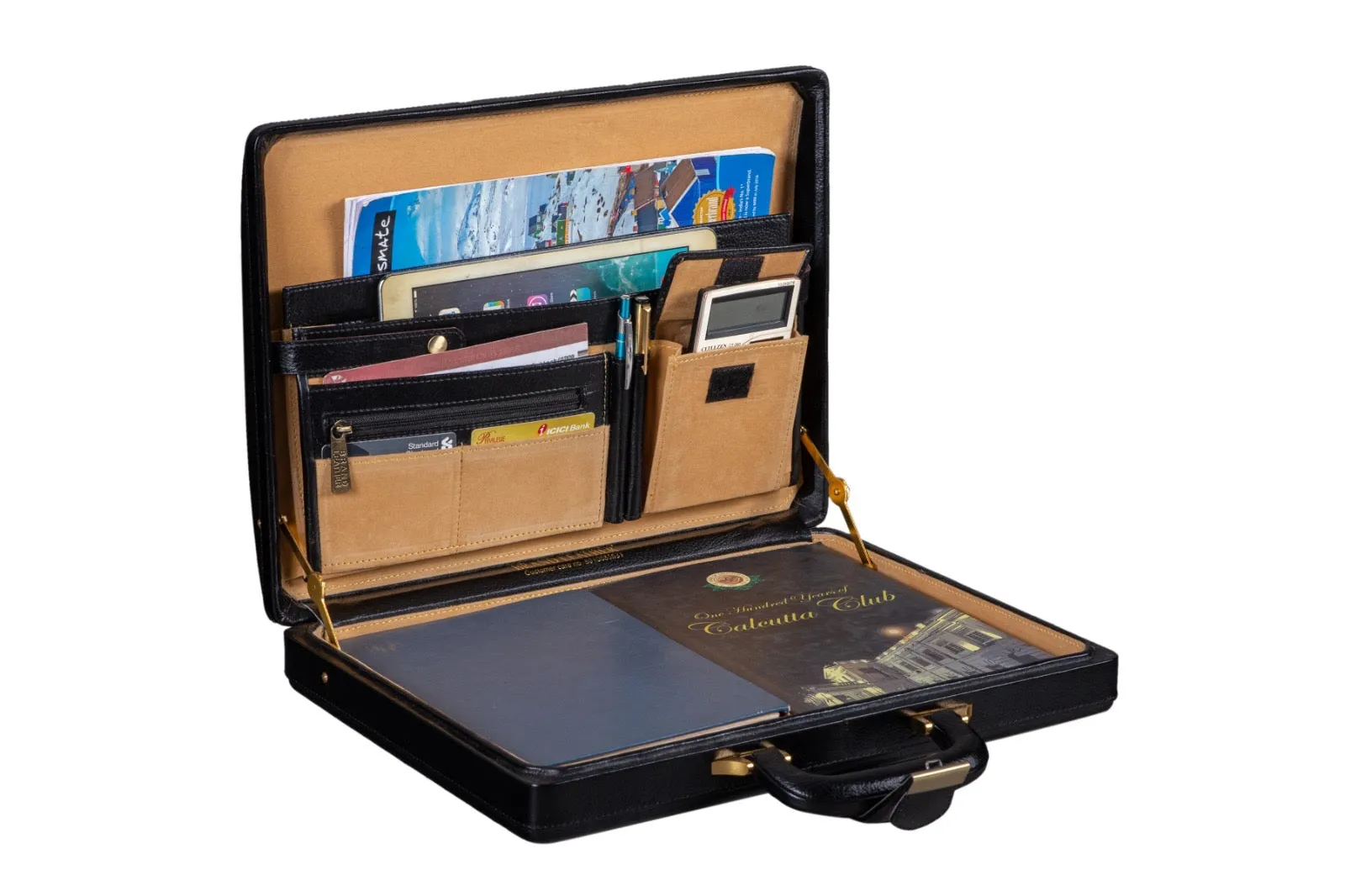 Leather Executive Men's Leather Attache Briefcase - Black sold by Classy Leather Bags product image thumbnail 2