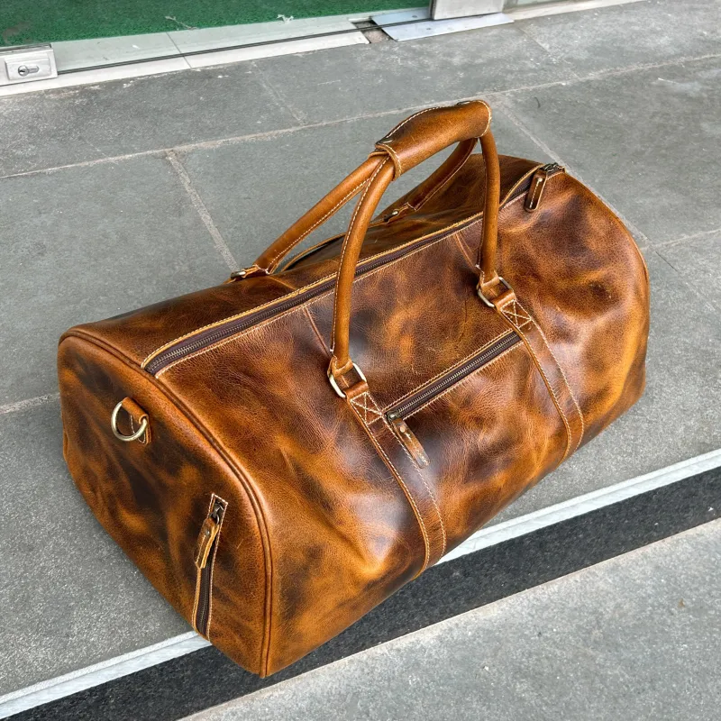 Roosevelt Full Grain Buffalo Leather Duffle sold by Classy Leather Bags