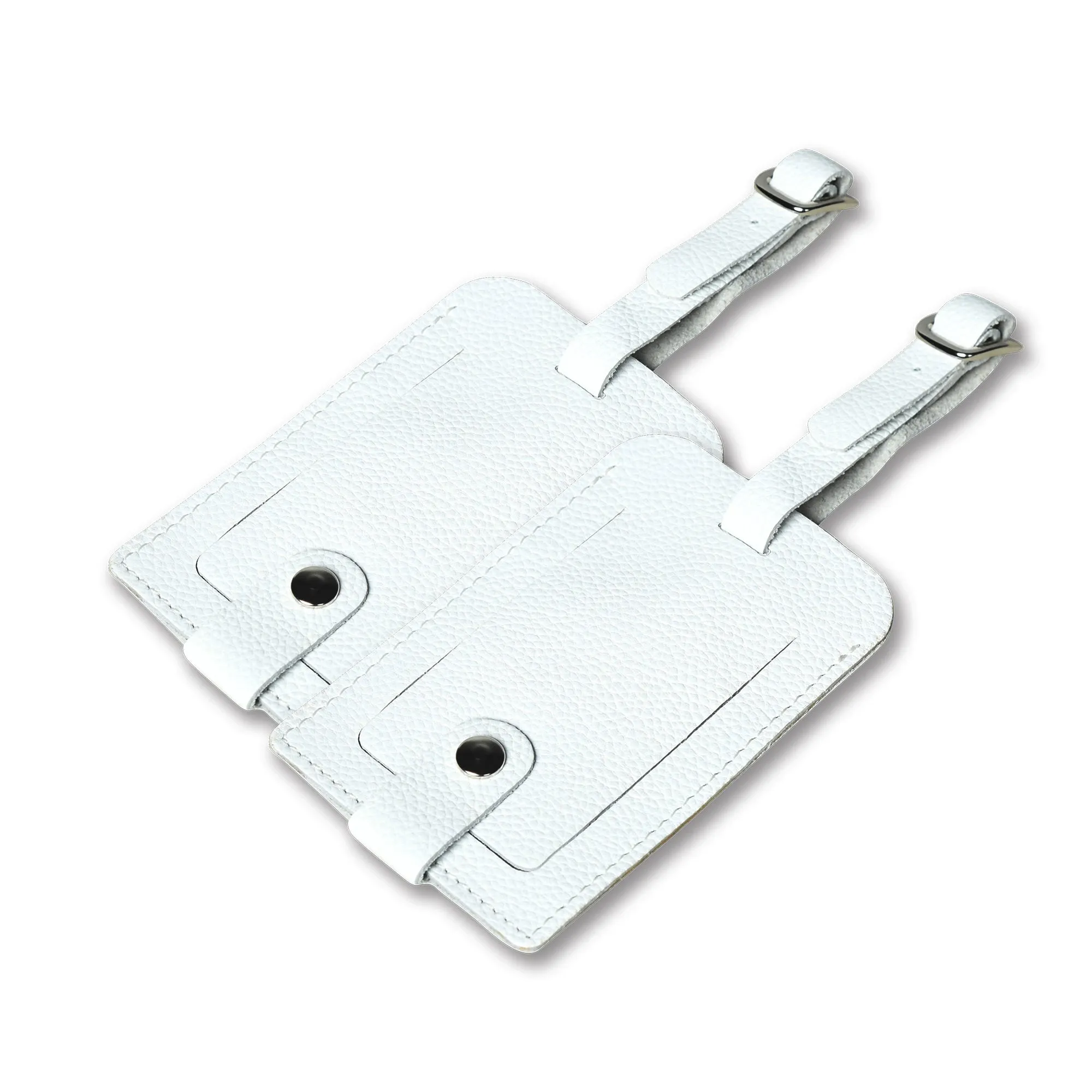 White Leather Luggage Tags Set sold by Classy Leather Bags product image thumbnail 4