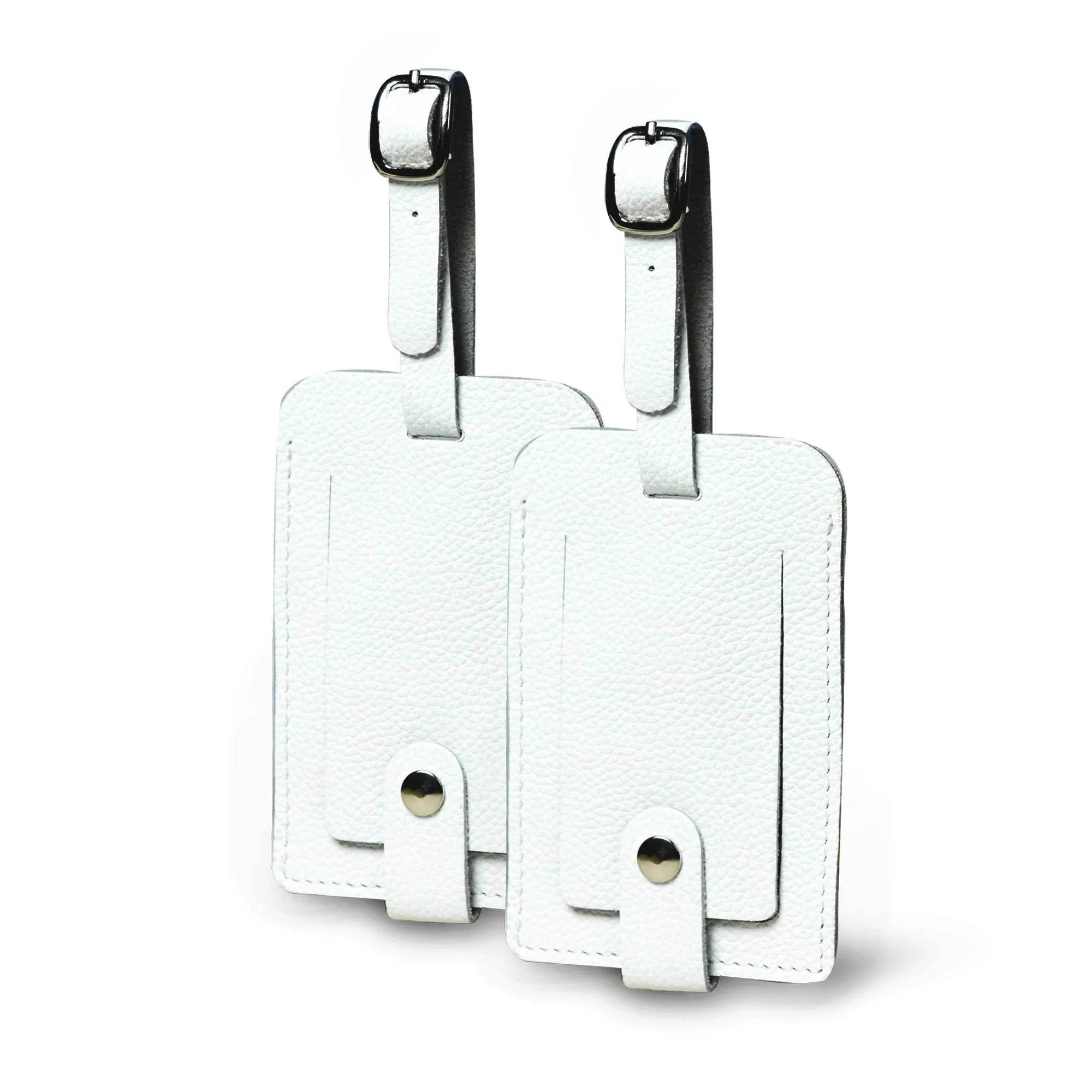White Leather Luggage Tags Set sold by Classy Leather Bags product image thumbnail 2
