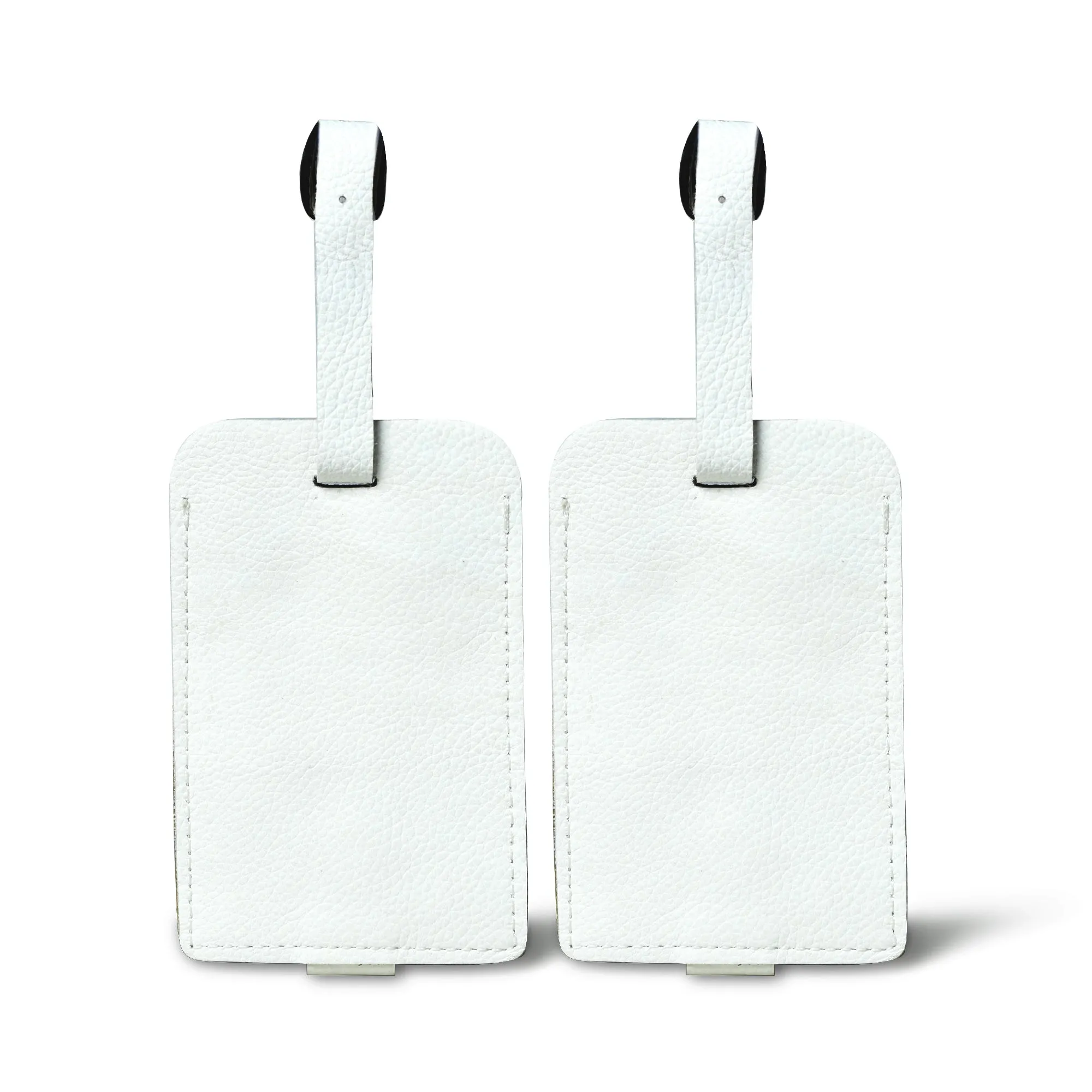 White Leather Luggage Tags Set sold by Classy Leather Bags product image thumbnail 3