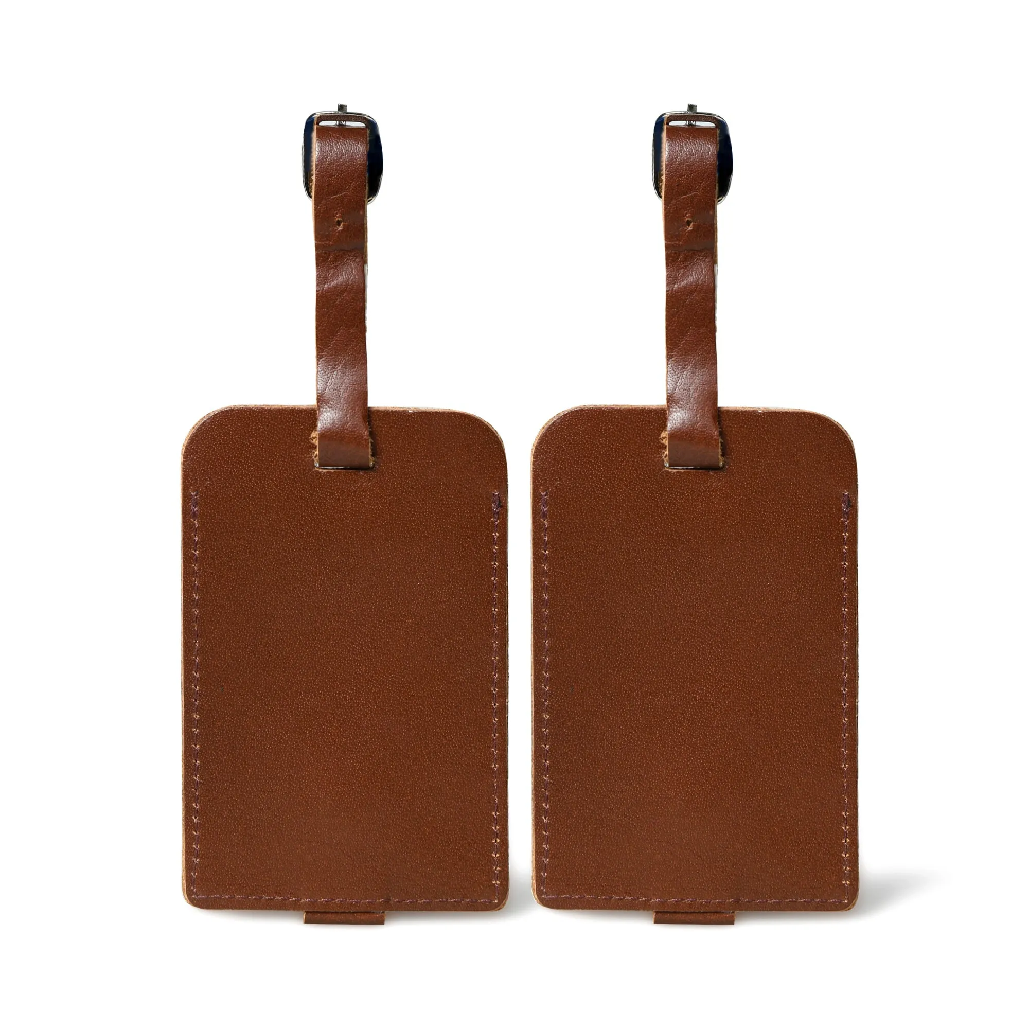 Dark Brown Leather Luggage Tags Set sold by Classy Leather Bags product image thumbnail 4