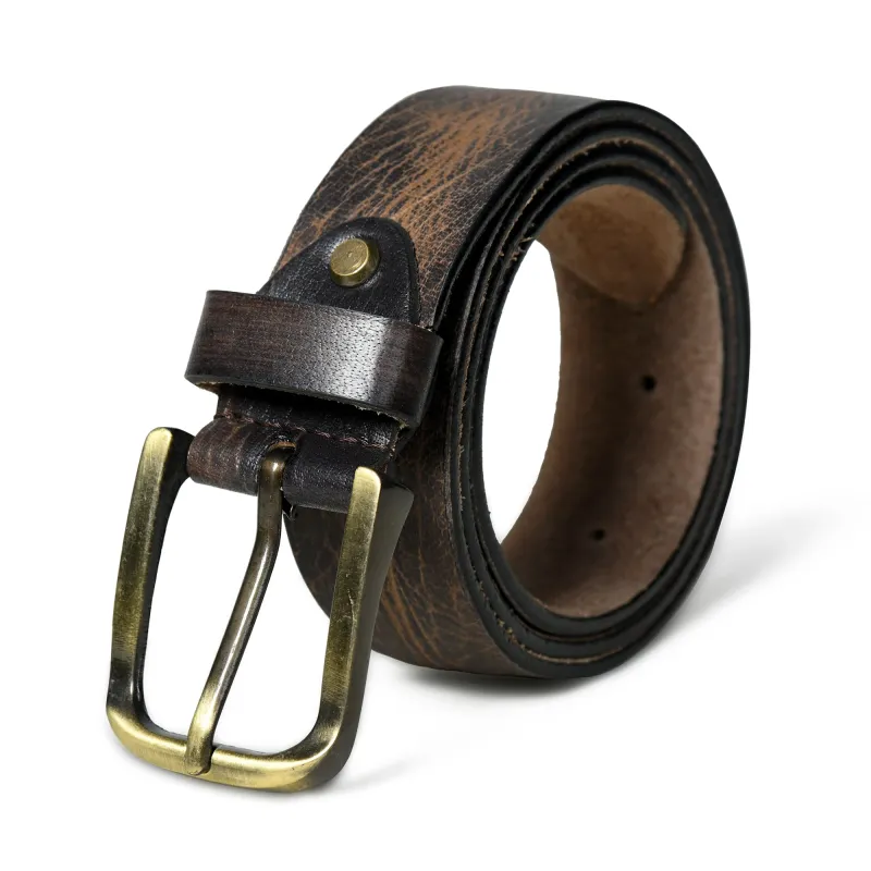 Eden Dark Brown Men's Leather Belt sold by Classy Leather Bags