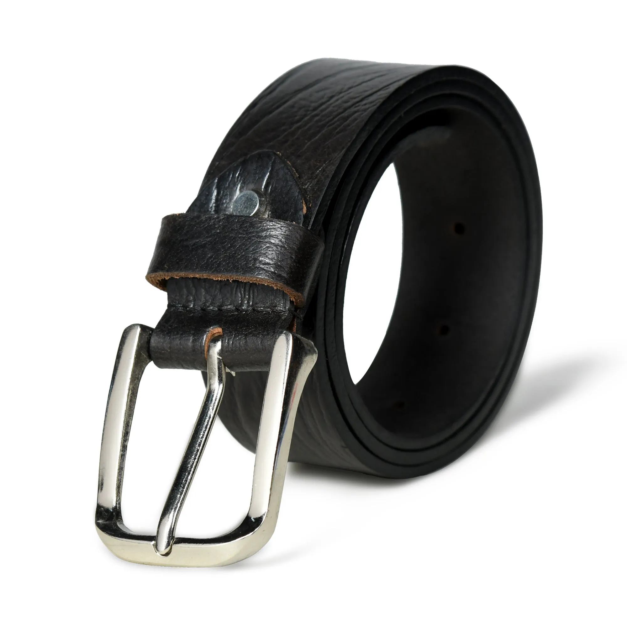 Textured Black Leather Belt sold by Classy Leather Bags