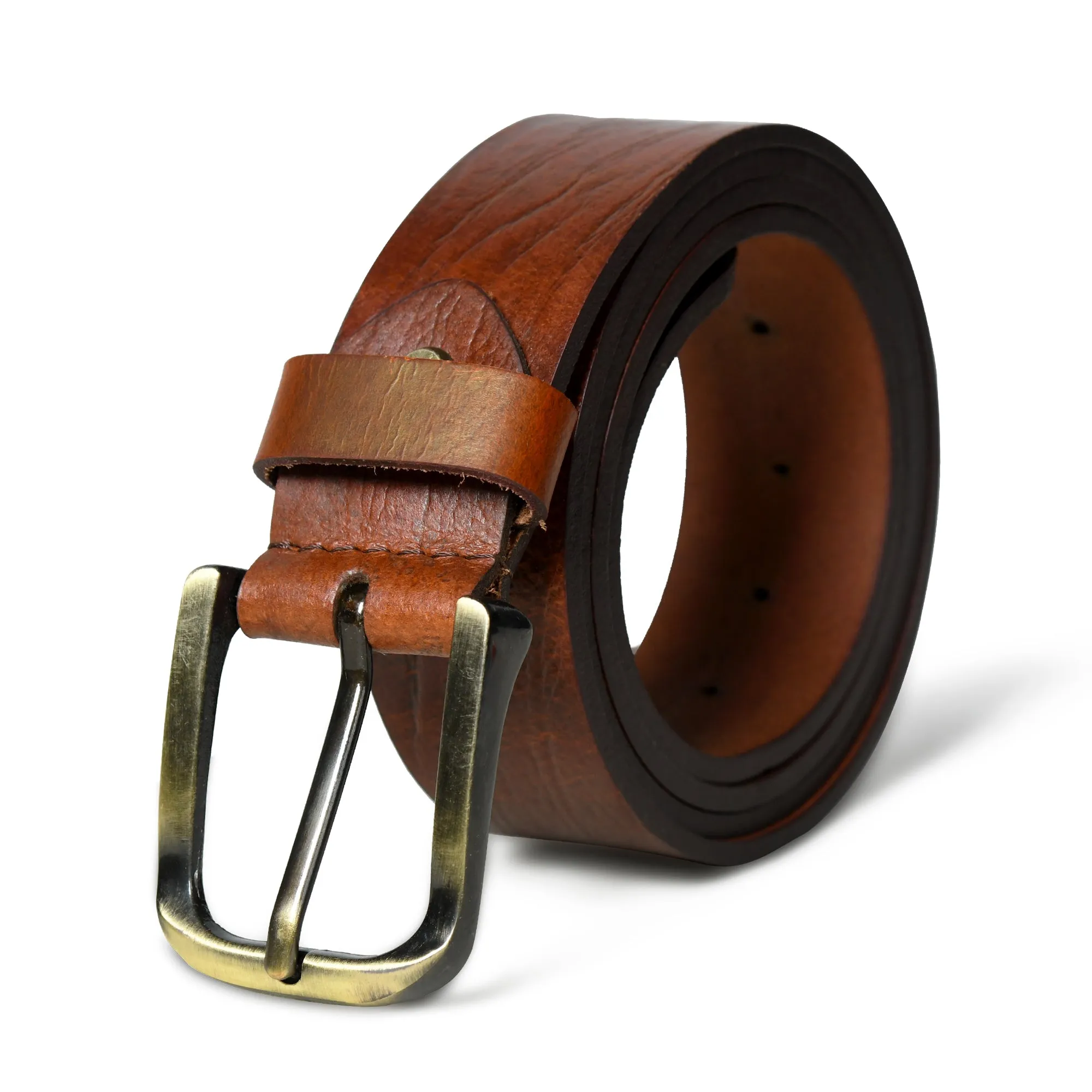 Vibrant Brown Pin Buckle Belt sold by Classy Leather Bags